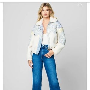 blank nyc • sherpa & floral quilted jacket